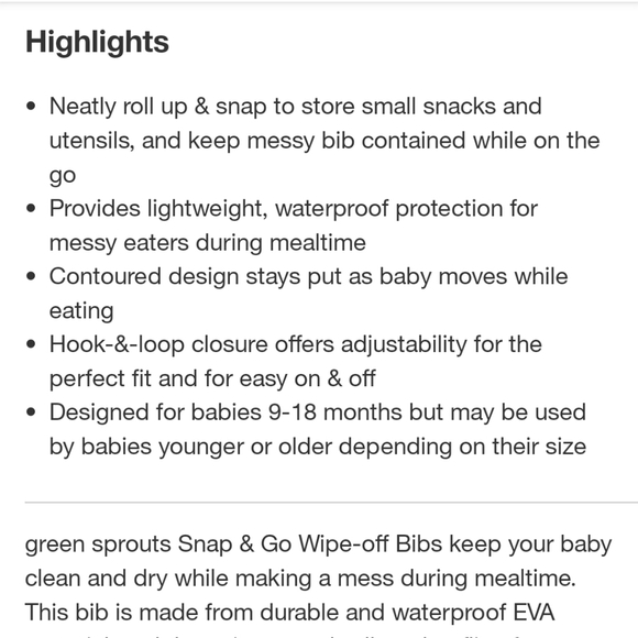 Green Sprout Snap & Go Wipe Off Bibs Blue Dinosaurs 9-18M - 3pk - Picture 7 of 10